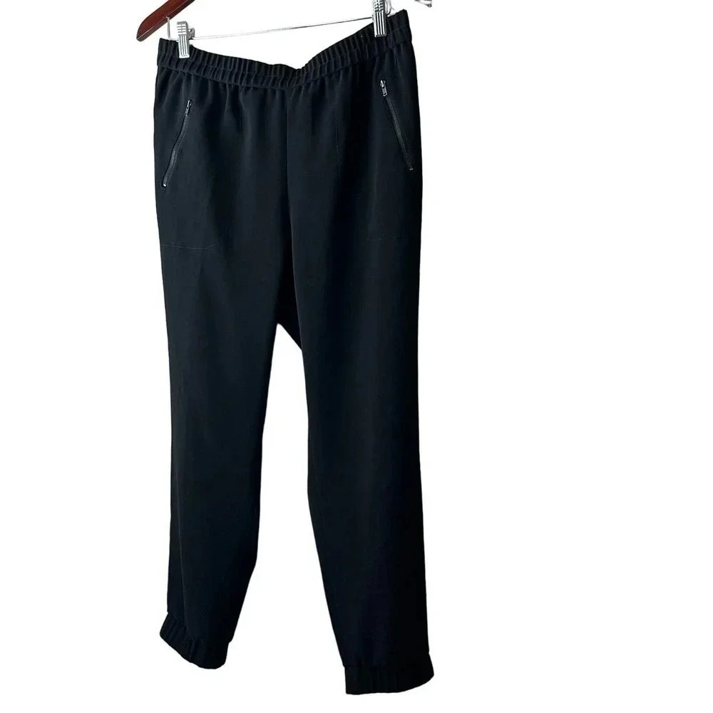 J. Crew Women’s Pull On Jogger Pants Side Zipper 10 Black